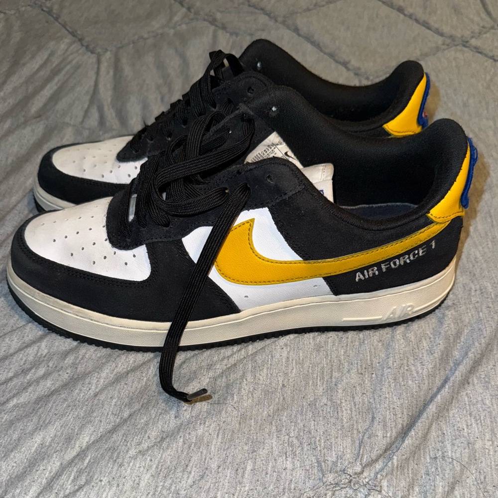 Nike Air Force 1 Black Yellow Sneakers